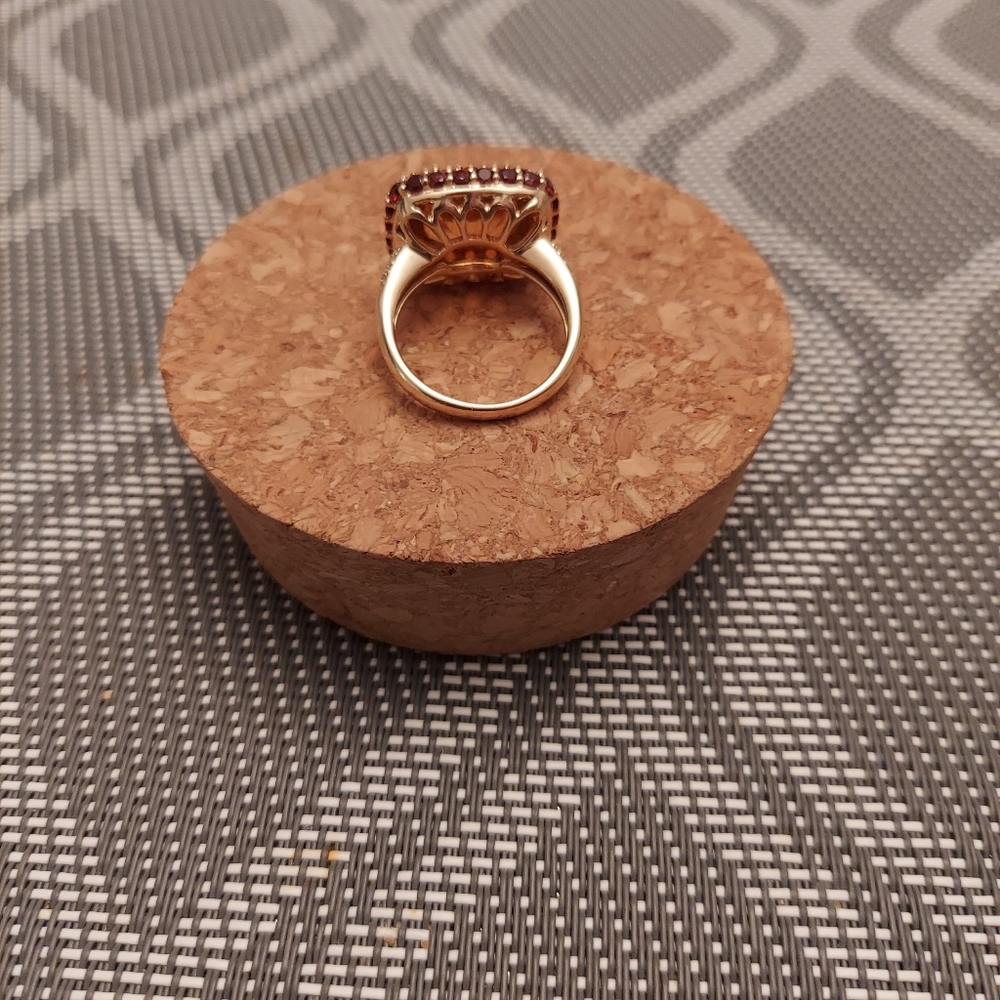 14K GOLD CITRINE CUSHION COCKTAIL RING - Picture 6 of 8
